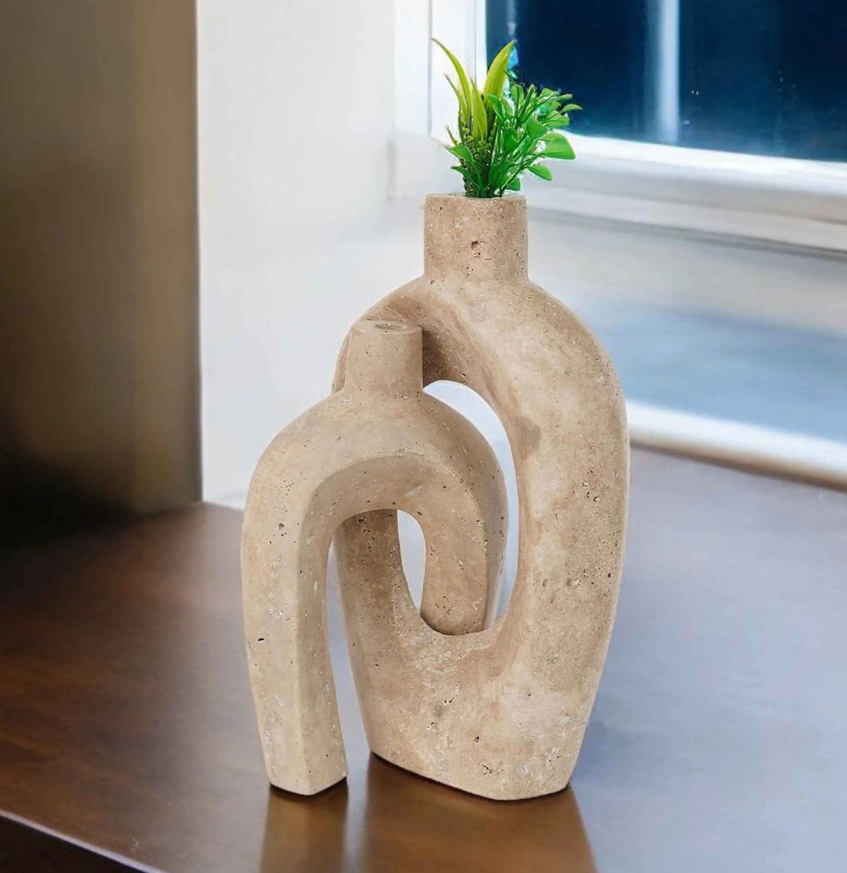 Travertine Arm-lock Vase Constance & Belle