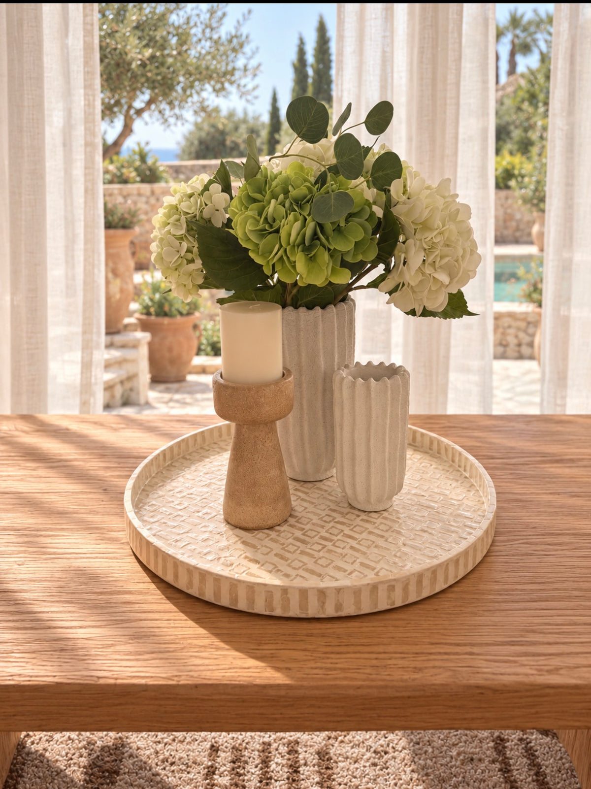 Capiz Ivory Tray XL