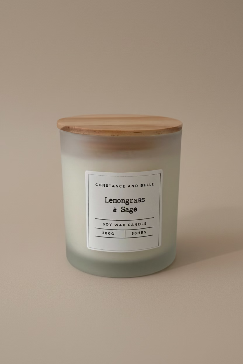 Lemongrass & Sage 200g Soy Wax Candle