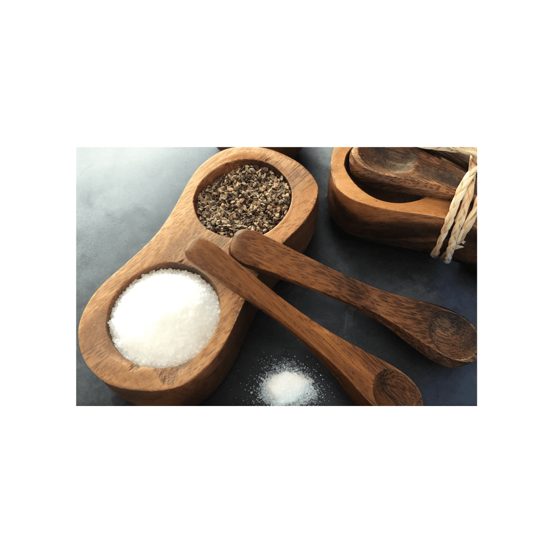 Acacia Condiment Set W Spoons