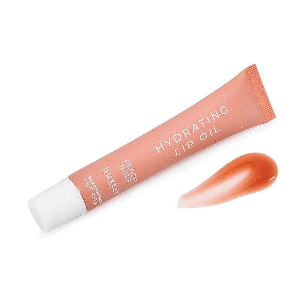 15ml Hydrating Lip Oil Boxed - Peach Nude Huxter