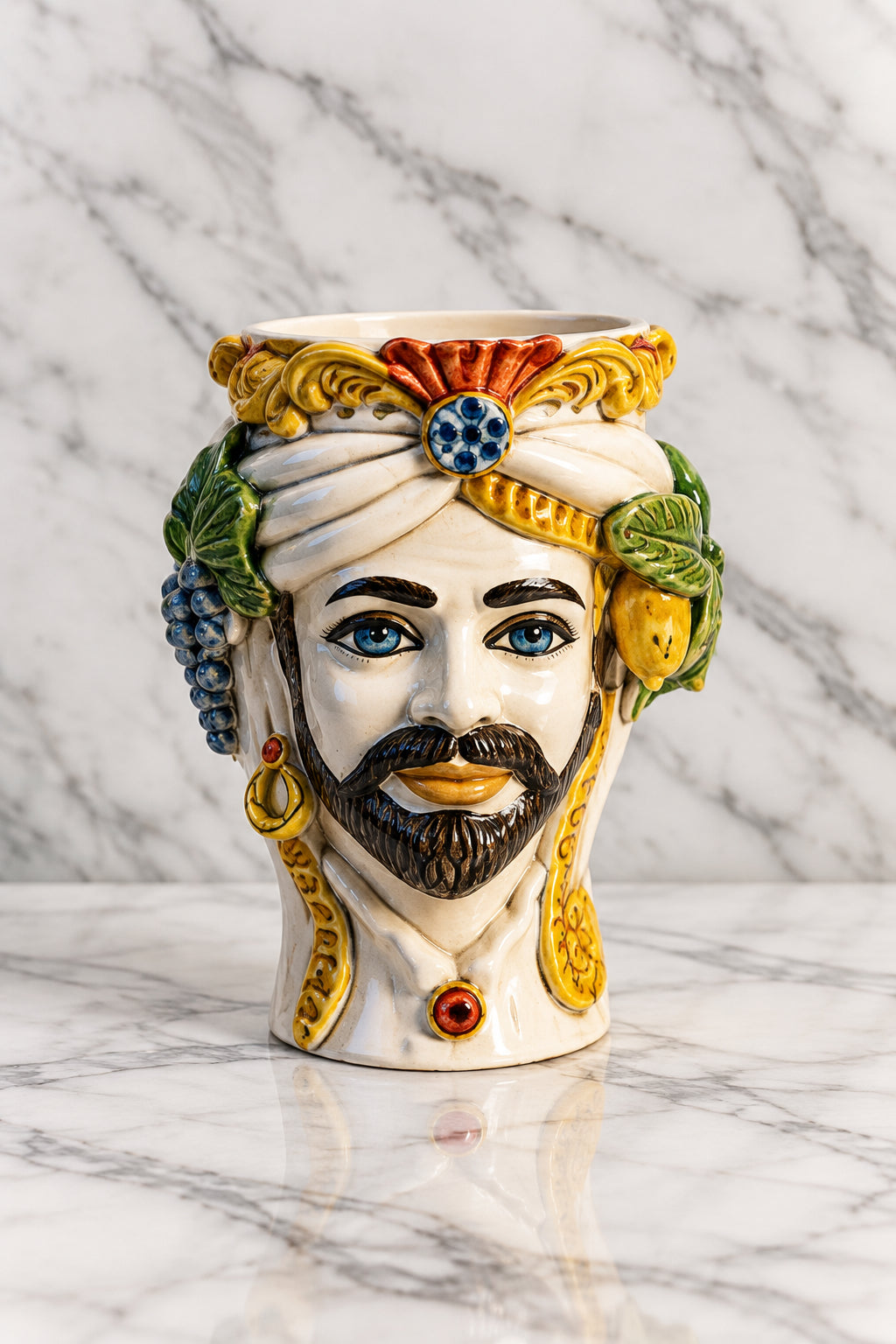 Testa di Moro Caltagirone Ceramica cm H.27 L.20 DD Ceramiche Siciliane