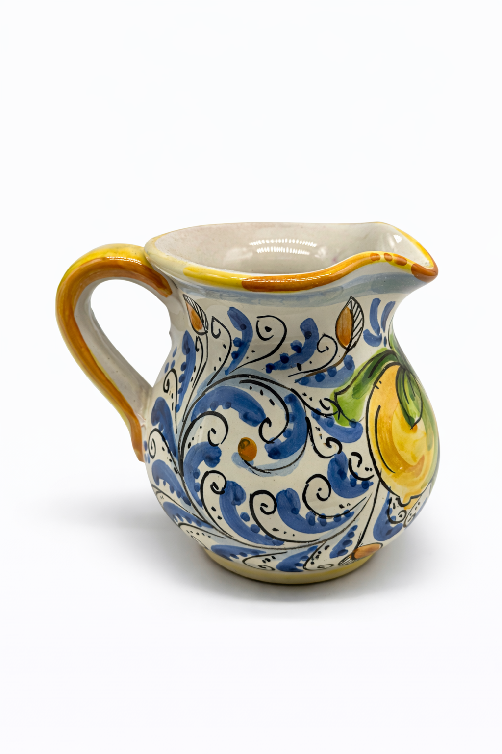 Cannata 1/4 liter hand-decorated Caltagirone ceramic — lemons