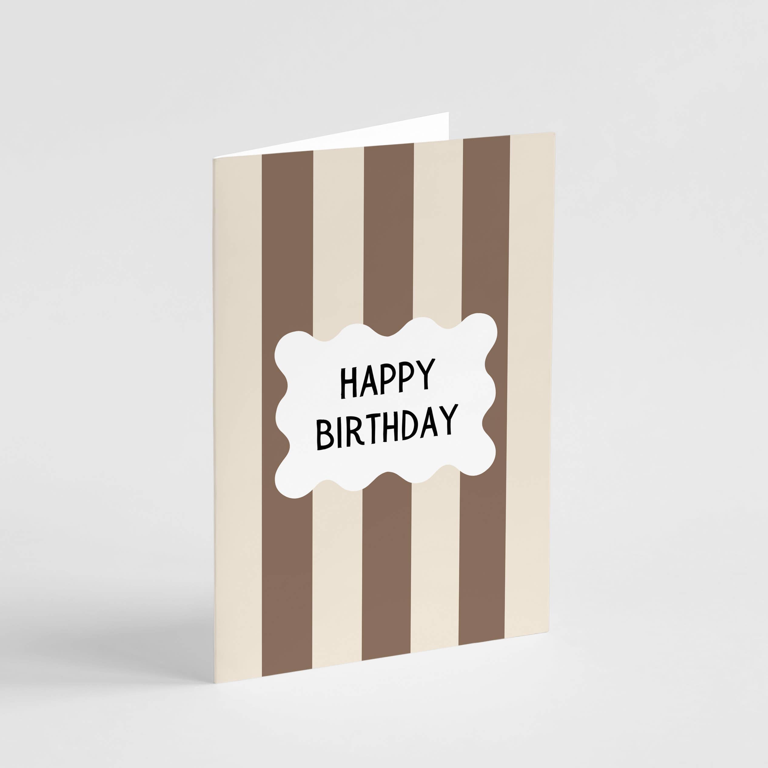 Stripy Happy Birthday Card - Gender Neutral Birthday Card