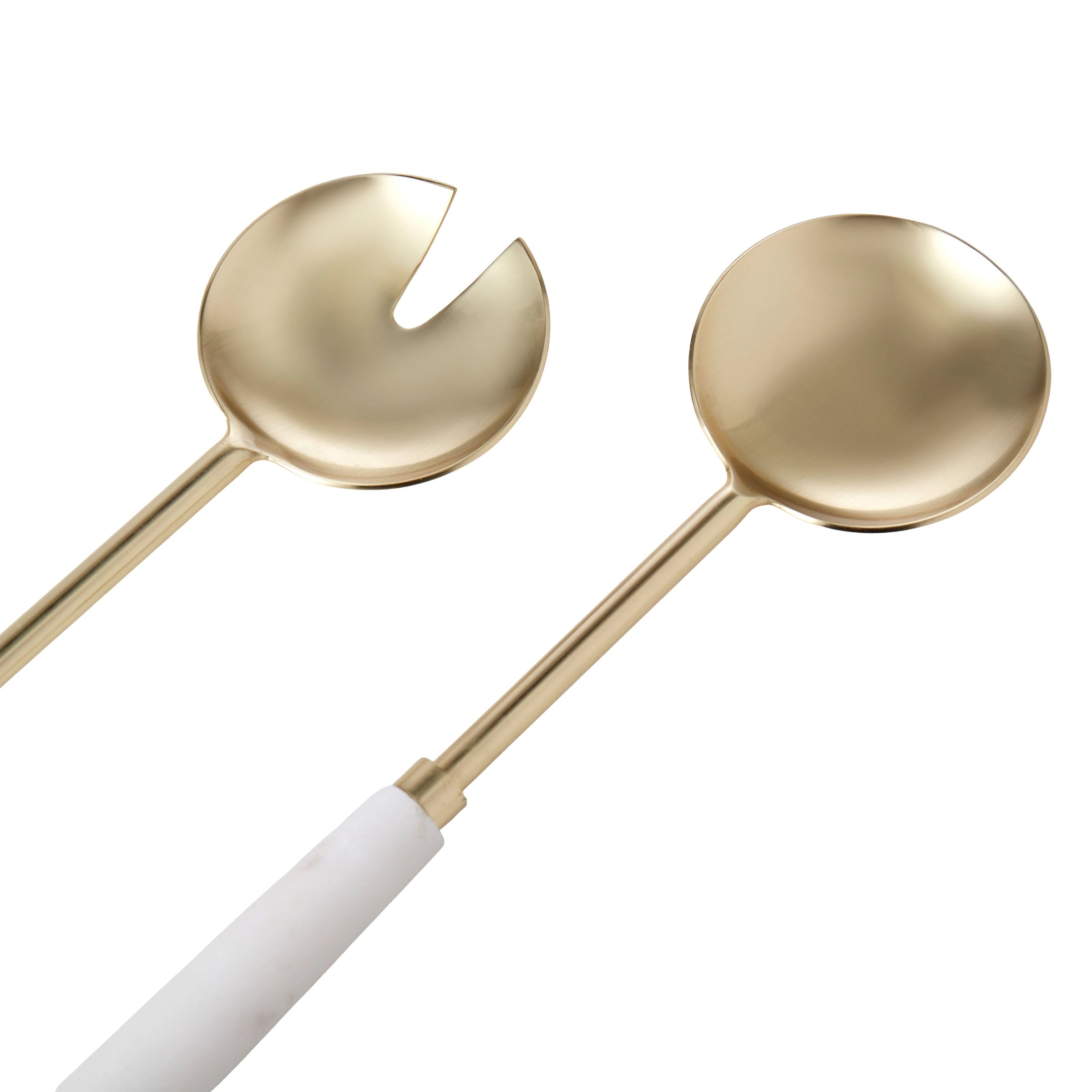 Amalfi Marble and Stainless Steel Salad Servers 2pcs Set