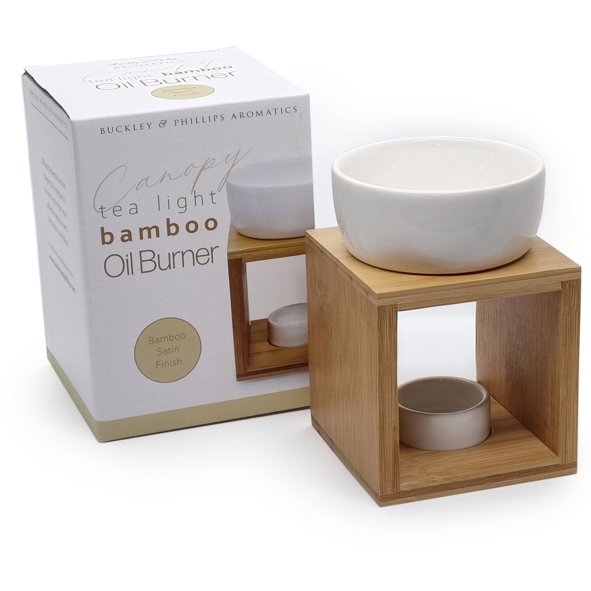 Bamboo & Ceramic Tealight Oil Burner