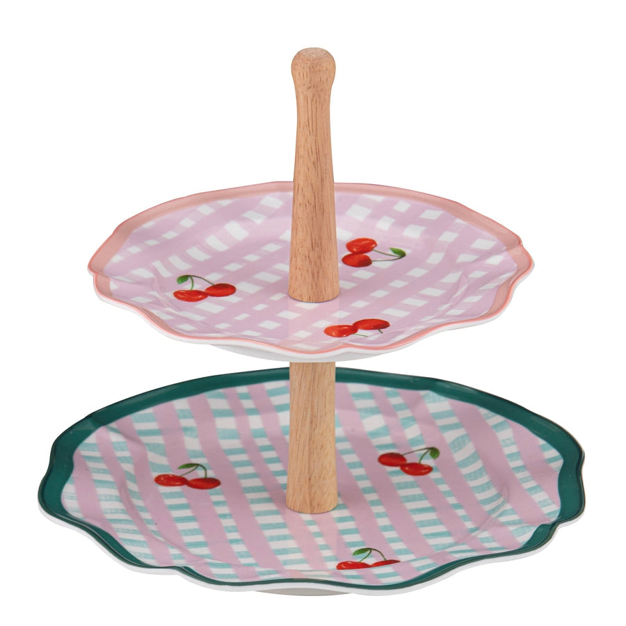 Capri Cherry Scallop 2 Tier Stand