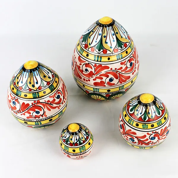 Sicilian Easter Eggs With Red Seventeenth-Century Decoration