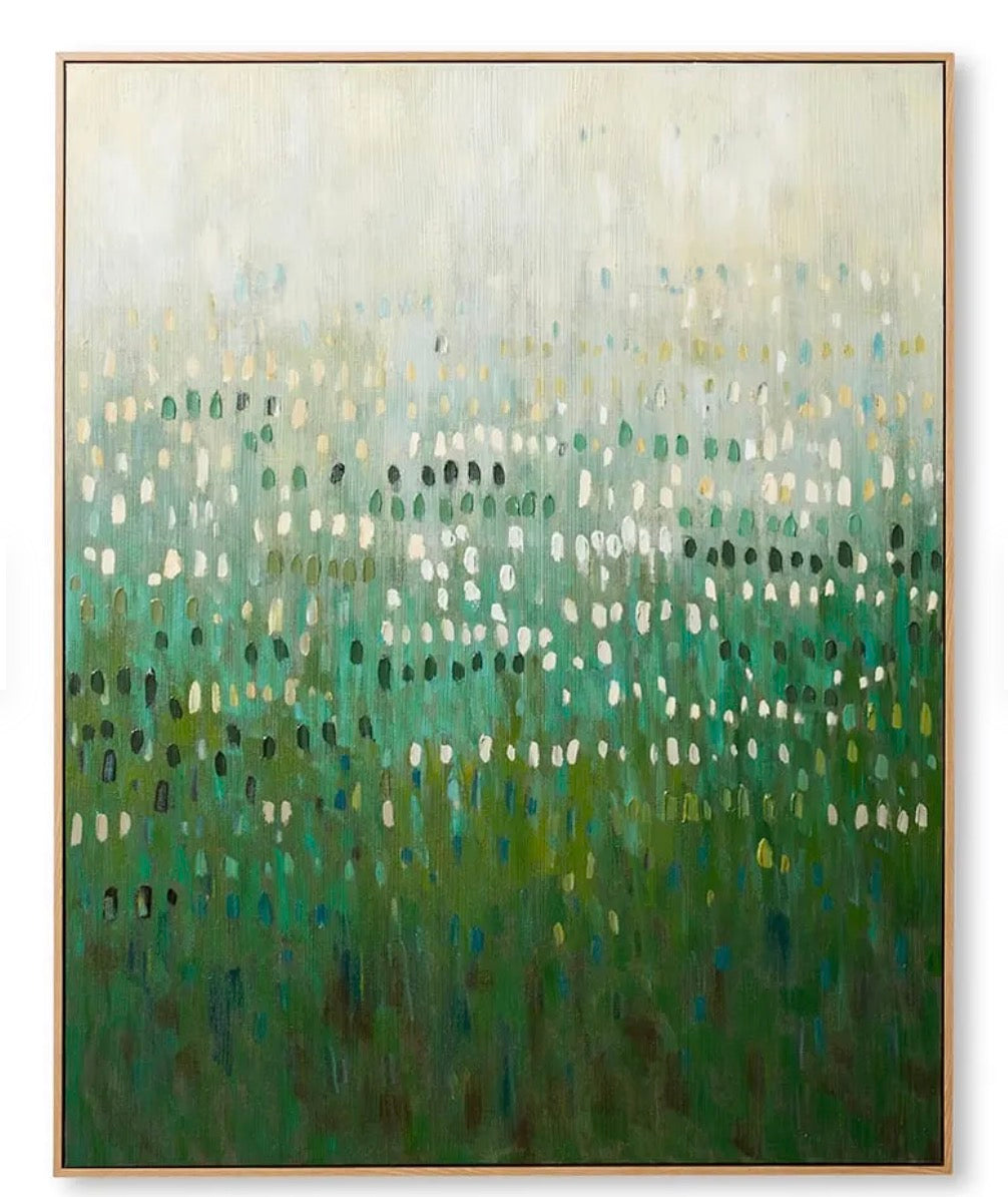 Bontle Hand Painted Wall Art Green - 120 x 5 x 150cm Elme Living