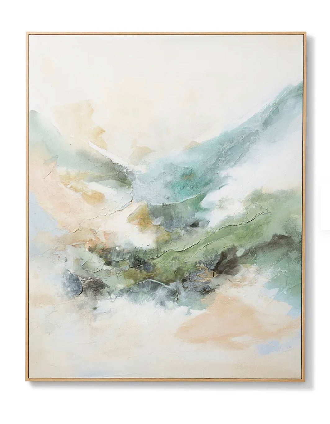 The Moment (DS) Hand Painted Wall Art 120x5x150cm Green/Natural Elme Living
