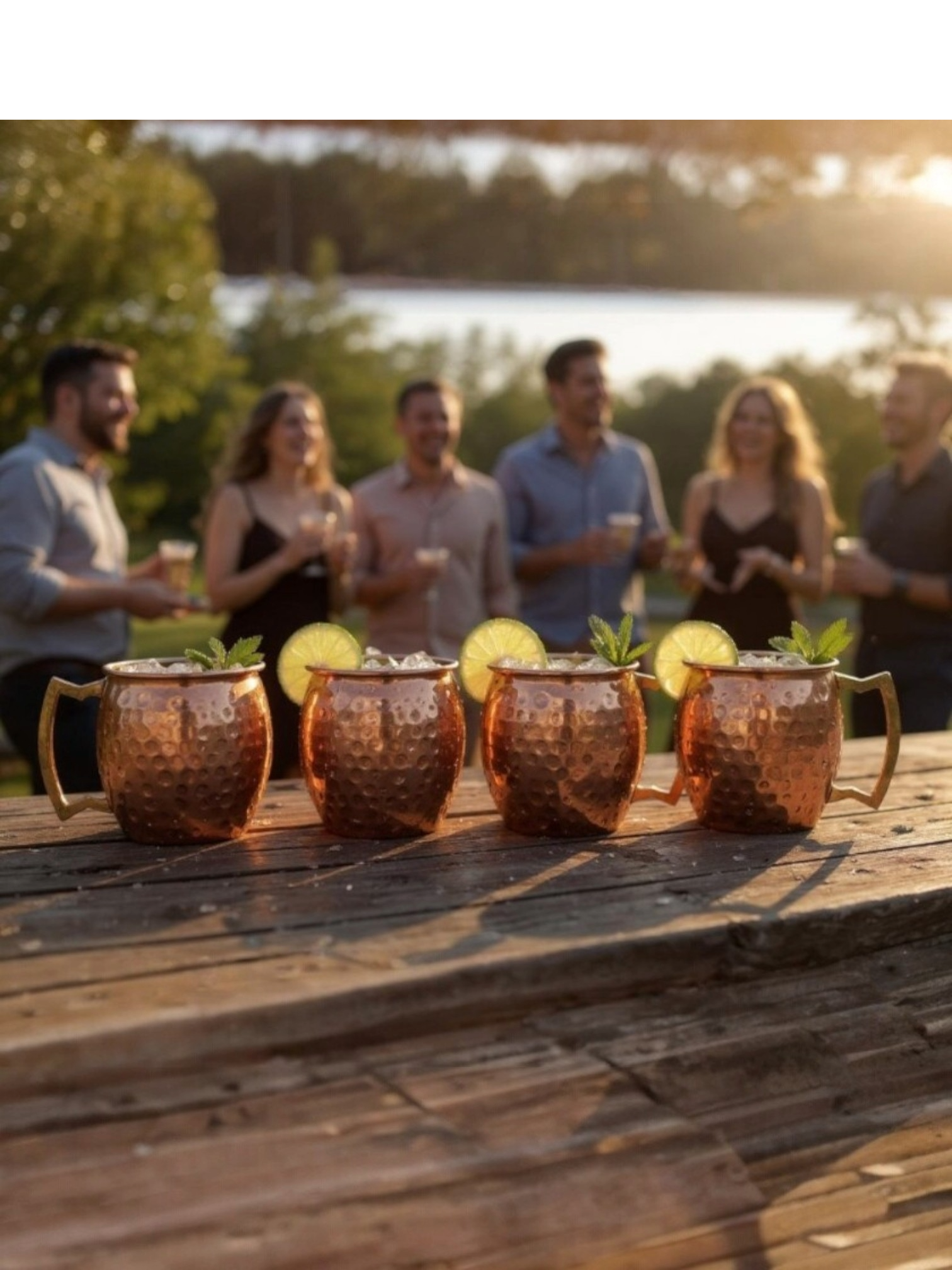 Hammered Copper Shot Glasses - Set of 4 Boxed