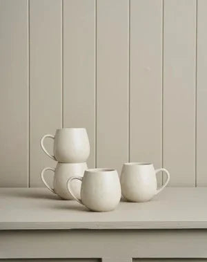 Hug Me Mugs / Speckled White Set of 4