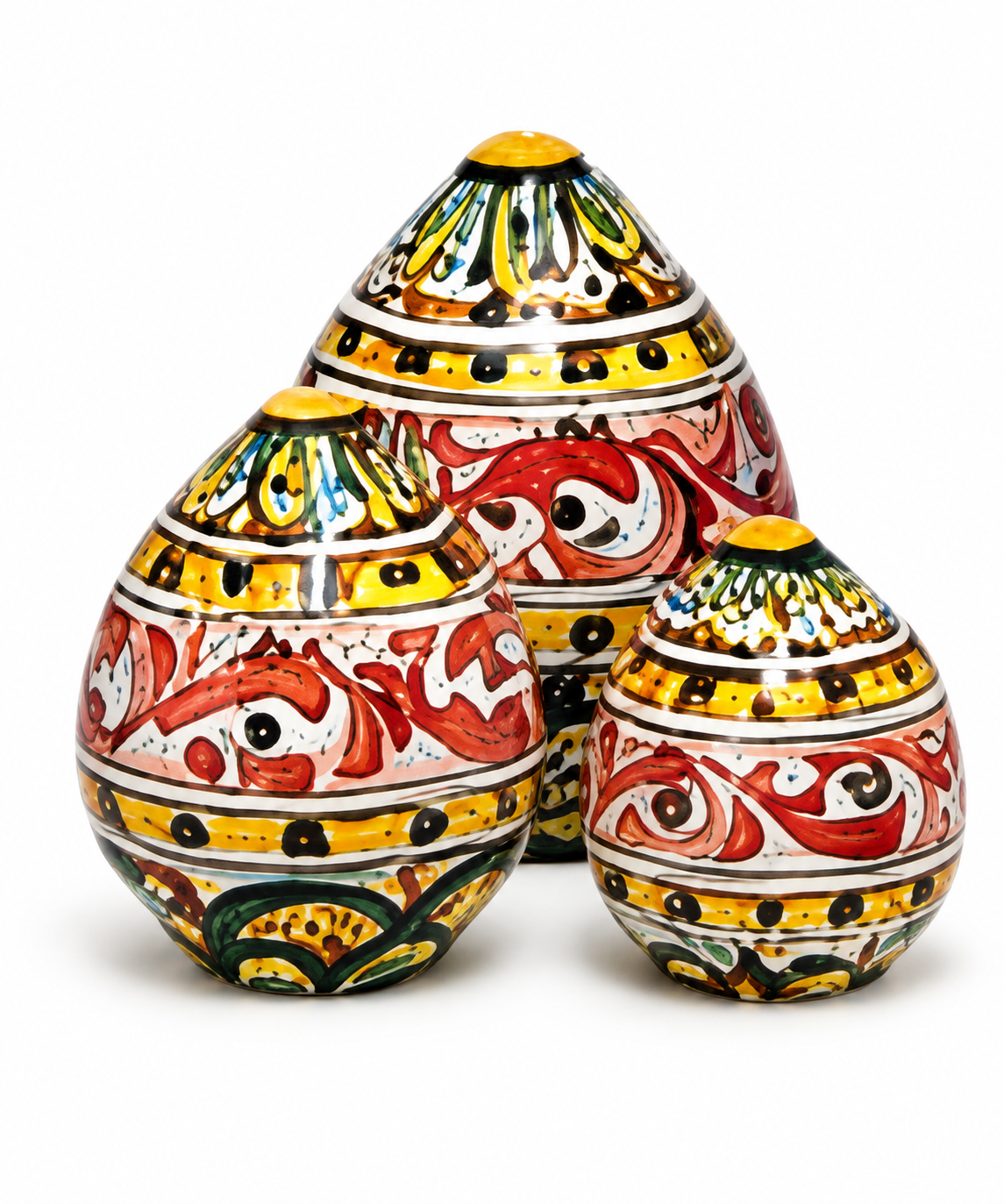 Sicilian Easter Eggs With Red Seventeenth-Century Decoration