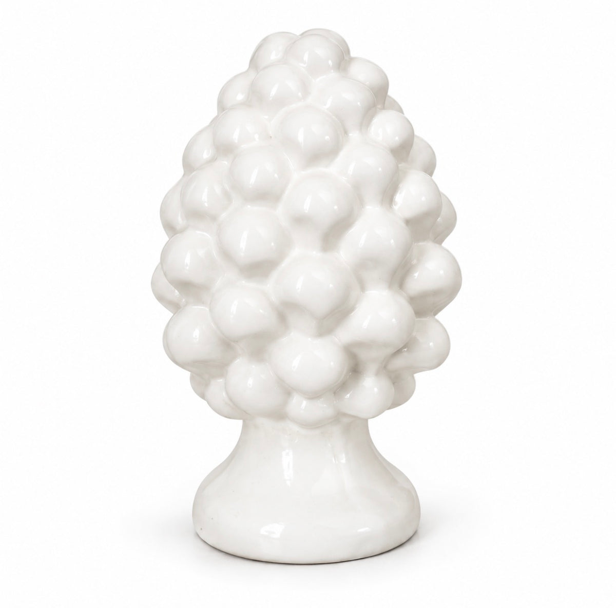 White Ceramic Pinecone Diffuser 12cm – Caltagirone, Sicily Mondocreazioni