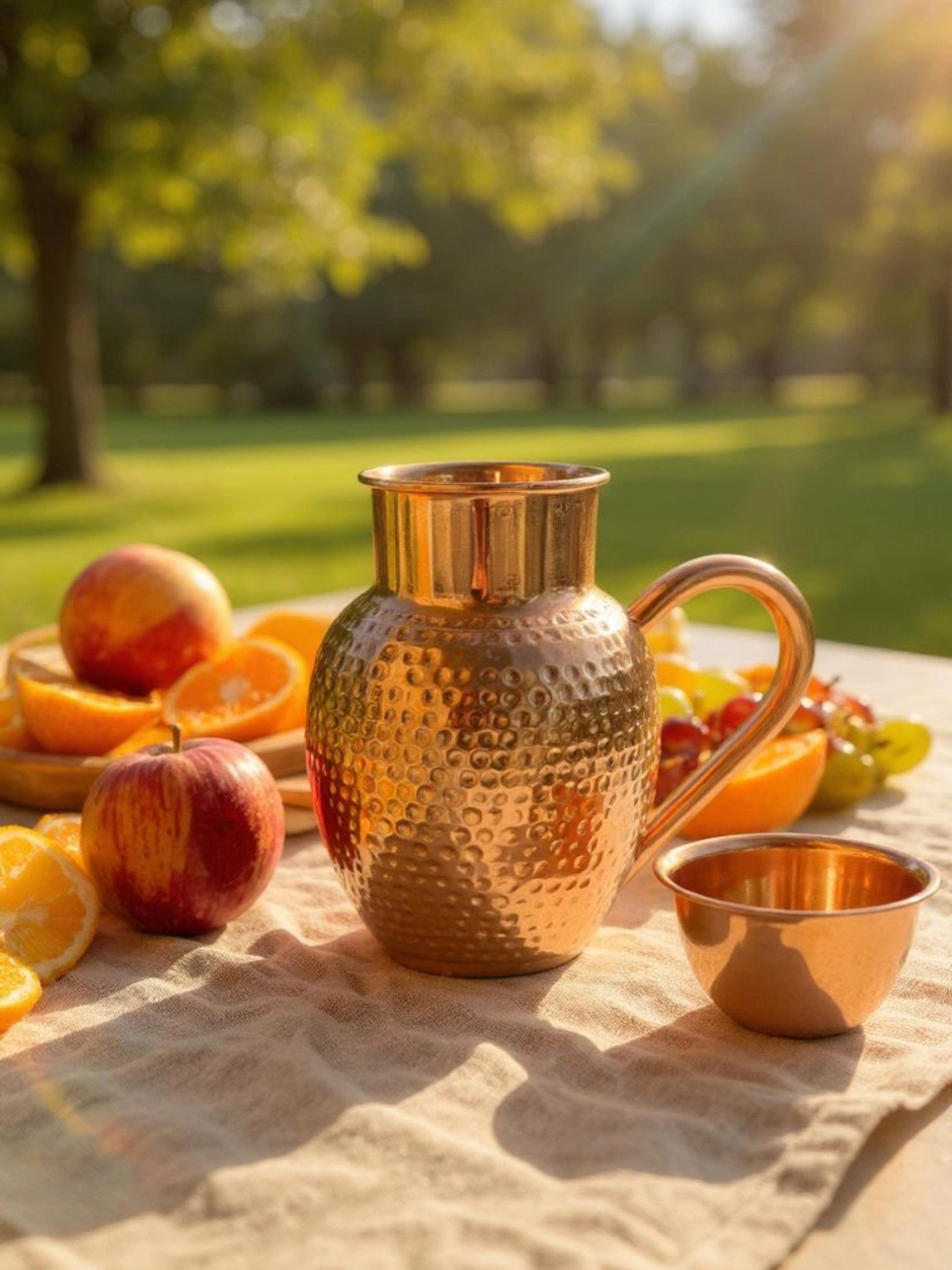 Pure Hammered Copper Jug