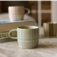 Sage & Blush Check Mug Cats Pyjamas