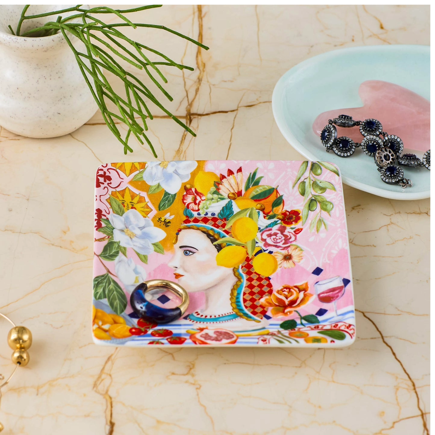 Square Trinket Tray Italian Summer