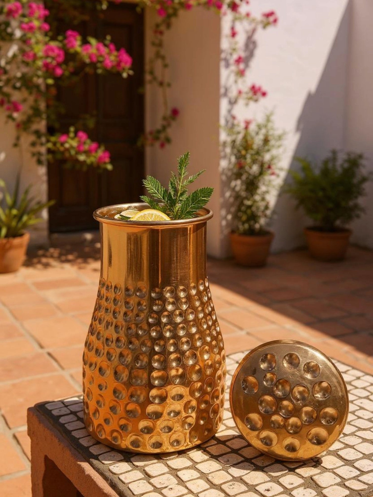 Sugar Pot Copper Jug with Lid