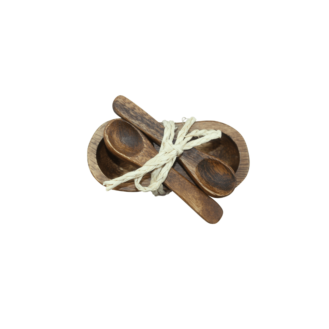 Acacia Condiment Set W Spoons
