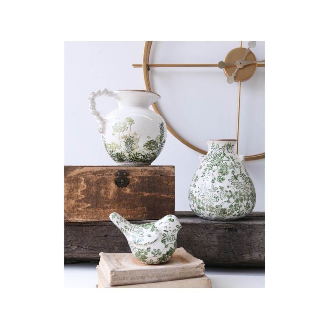 Green Floral Vase