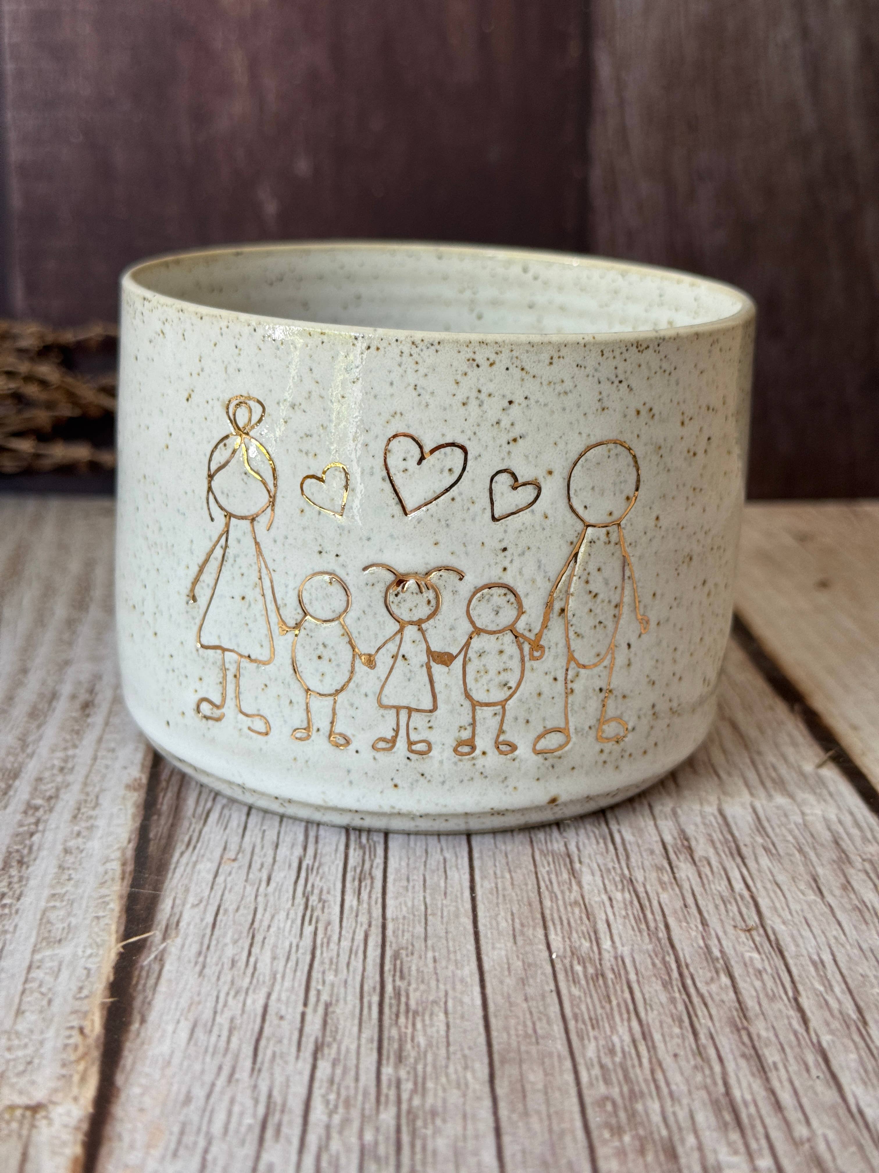 Ceramic mug -Family (mother, boy,girl,boy,father)