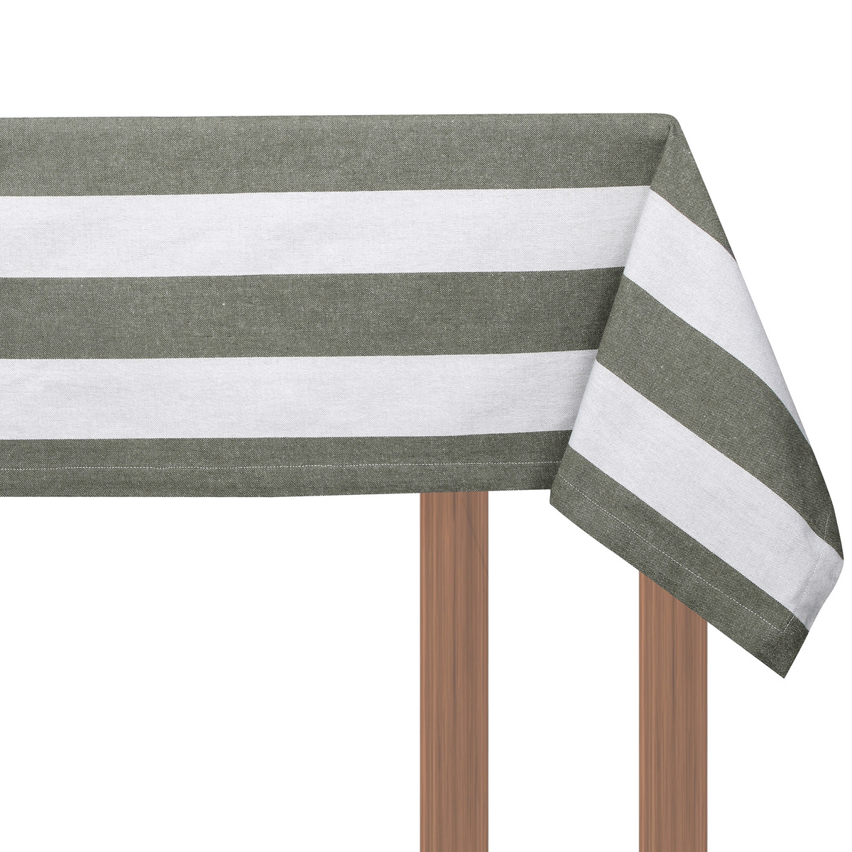 Chambray Stripe Tablecloth Olive