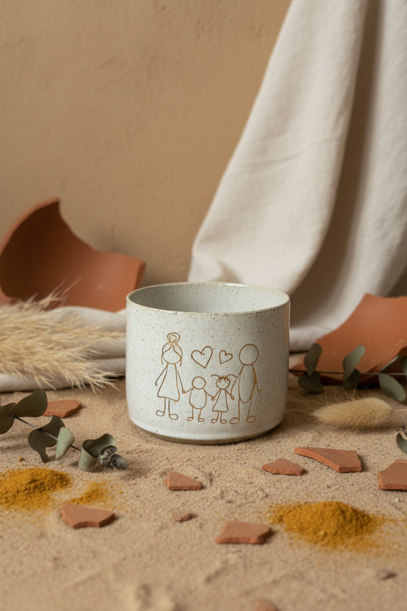 Ceramic mug - Family (Mom-Boy-Girl-Dad)
