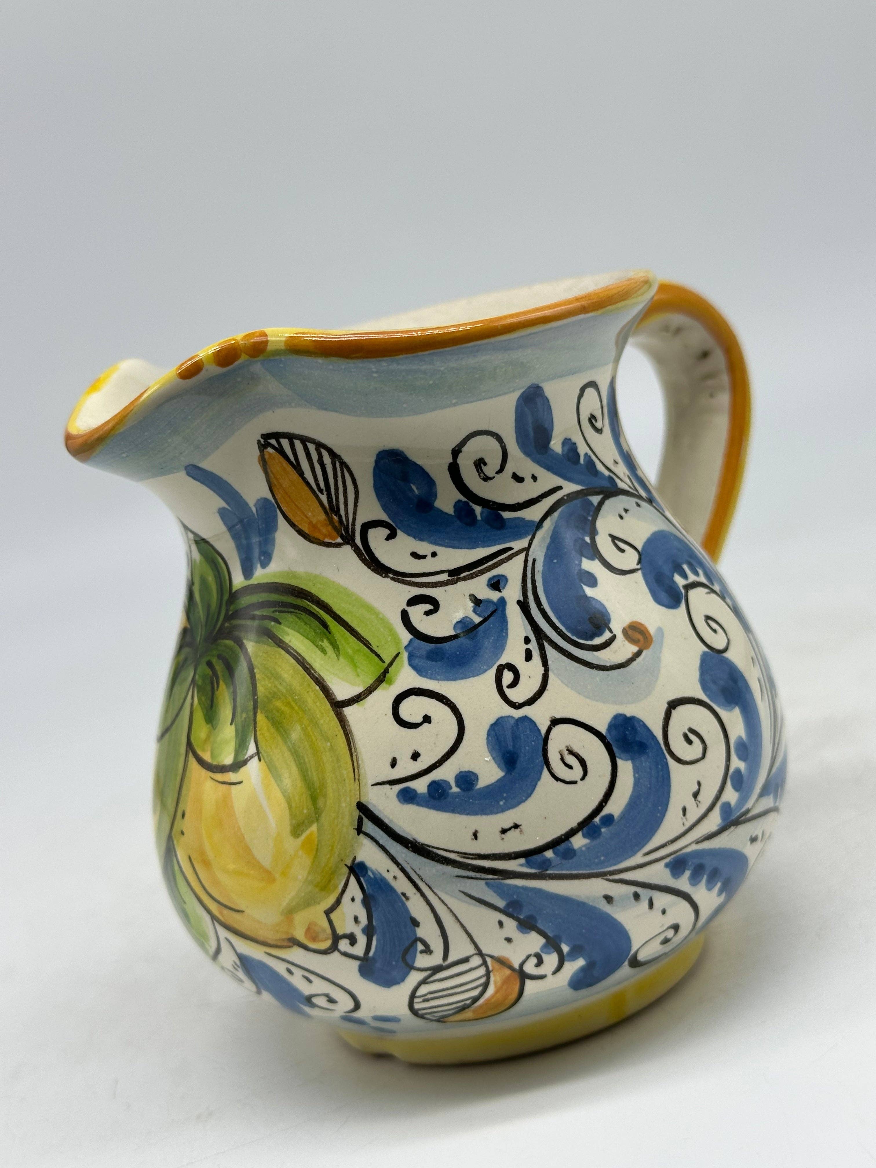 Cannata 1/4 liter hand-decorated Caltagirone ceramic — lemons