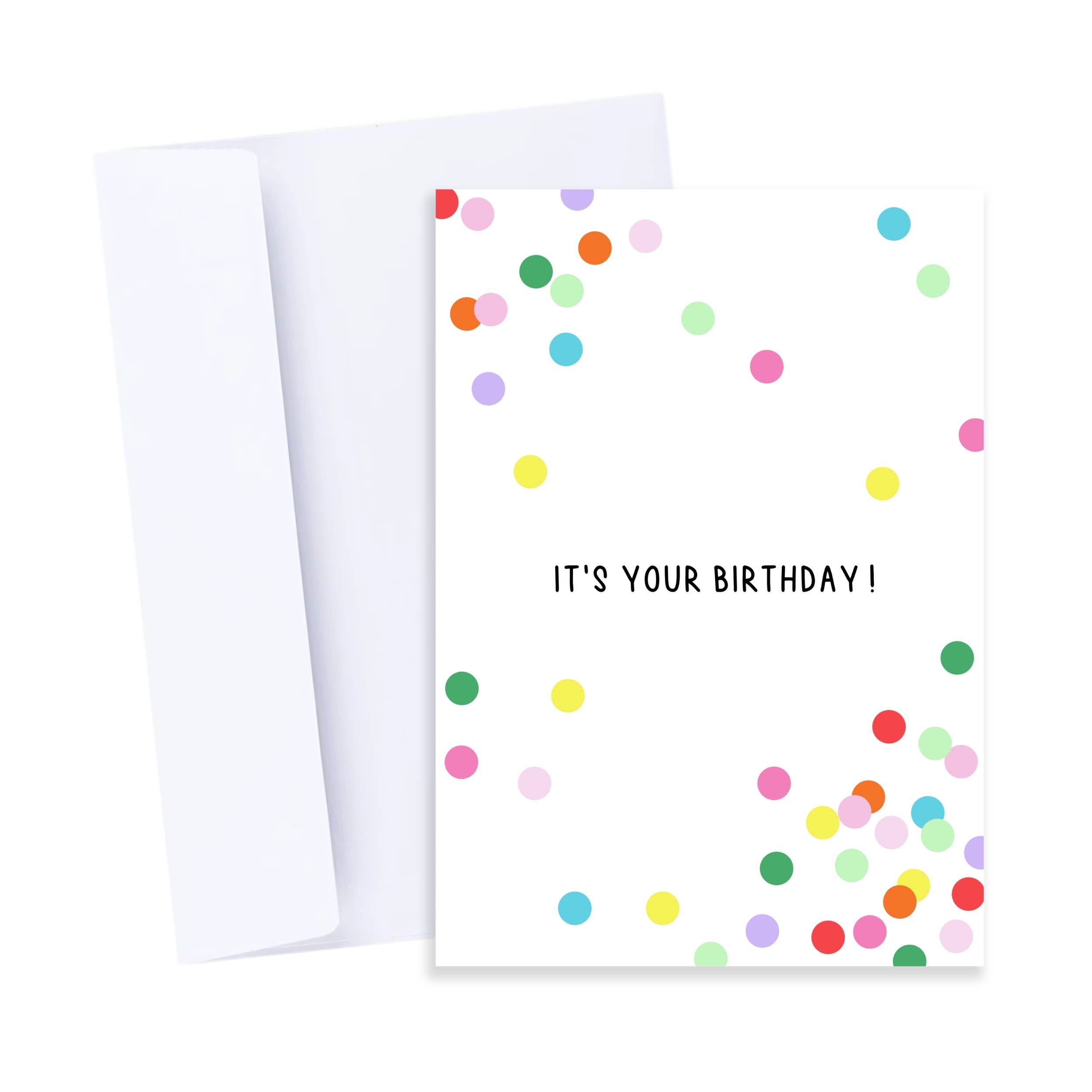 Confetti Birthday Card - Colourful Happy Birthday Bday Card