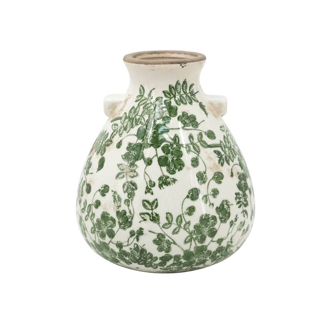 Green Floral Vase