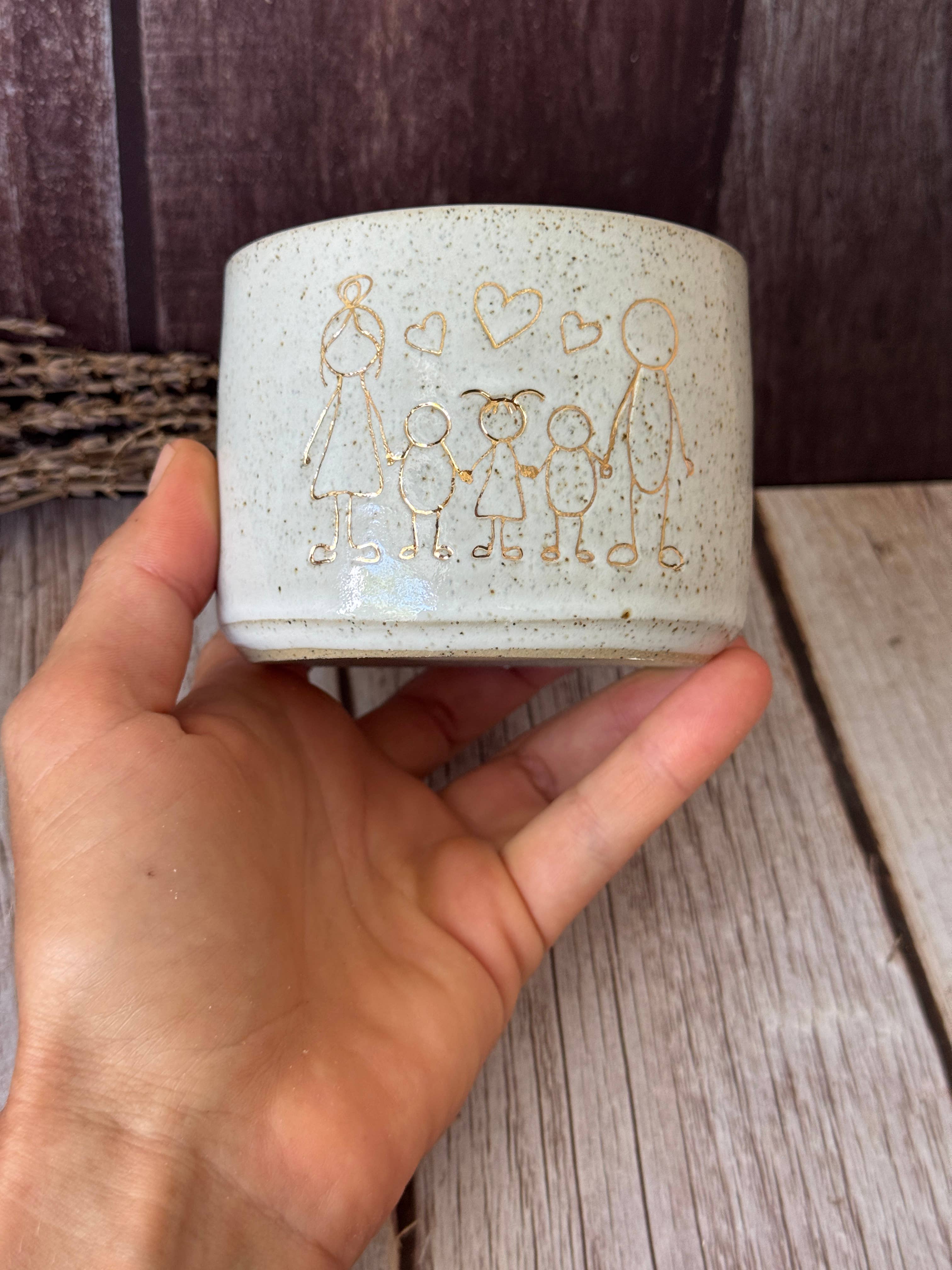 Ceramic mug -Family (mother, boy,girl,boy,father)
