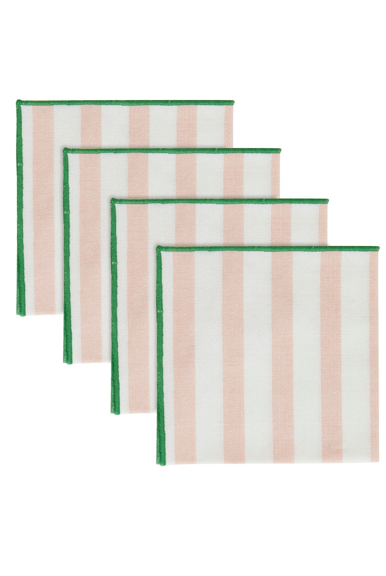 Luna S/4 Cotton Napkins Pink/Emerald 40cm